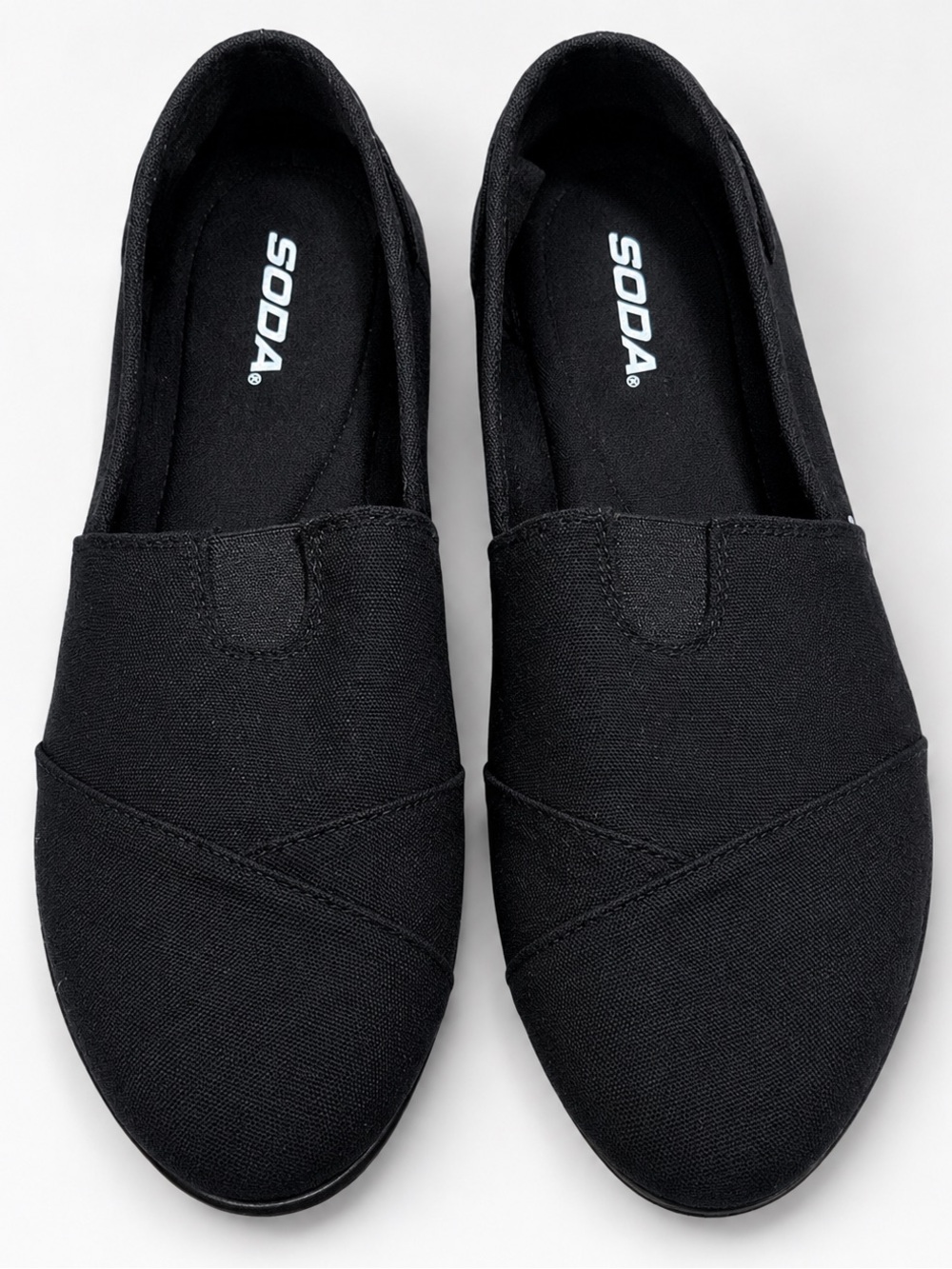 SODA Women’s Black Canvas Slip On Shoes Casual Sneakers Size 10